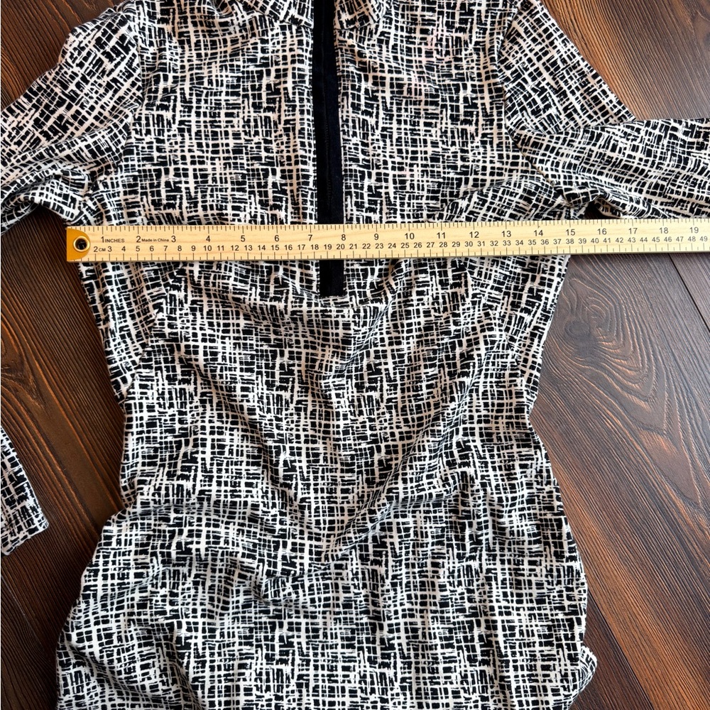 J. McLaughlin Elegant Black and White Patterned Dress XS - Picture 10 of 14
